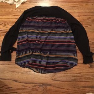 Loft sweater with stripe back sz L